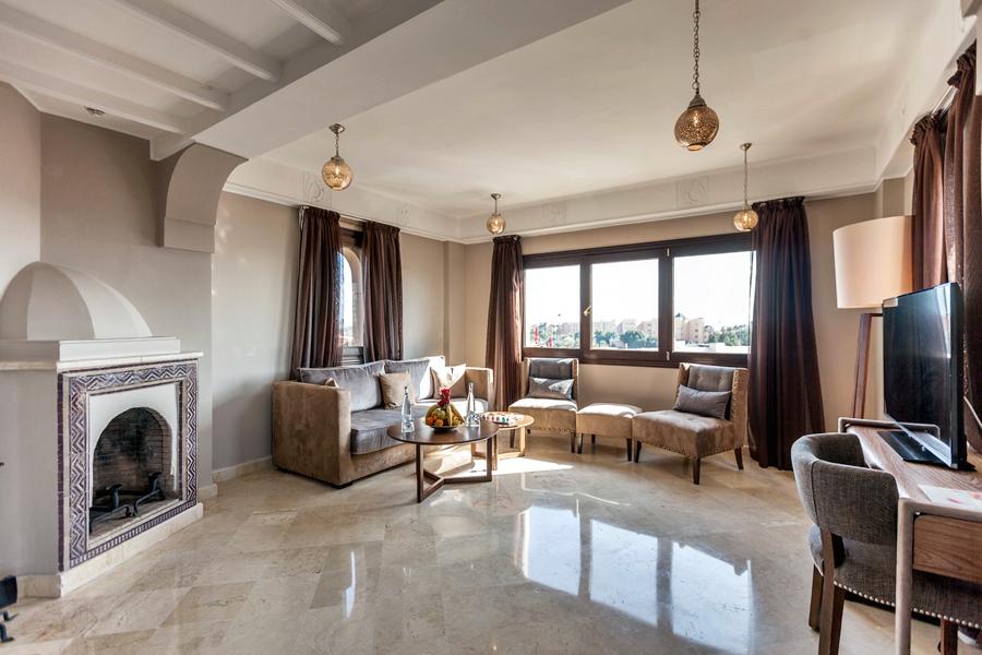Hivernage Hotel & Spa Marrakesz Zewnętrze zdjęcie A living room in a luxury apartment